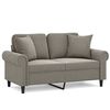 vidaXL Canap&eacute; 2 places oreillers et coussins Gris clair 120 cm Velours