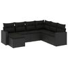 vidaXL Salon de jardin 7 pcs avec coussins noir r&eacute;sine tress&eacute;e
