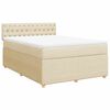 vidaXL Sommier &agrave; lattes de lit avec matelas Cr&egrave;me 140x190 cm Tissu