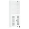 vidaXL Buffet haut Blanc 69,5x34x180 cm Bois d'ing&eacute;nierie