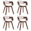 vidaXL Chaises &agrave; manger lot de 4 bois courb&eacute; et similicuir