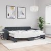 vidaXL Lit de jour avec gigogne et matelas gris foncé 80x200cm velours