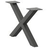 vidaXL Pieds de table basse en forme de X, 2 pi&egrave;ces, anthracite, 50 x (30-31) cm, acier