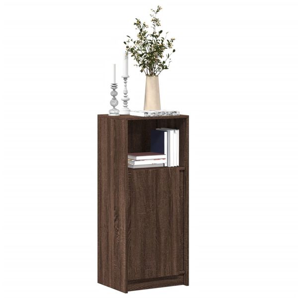 vidaXL Buffet avec LED ch&ecirc;ne marron 42,5x34x100 cm bois d'ing&eacute;nierie