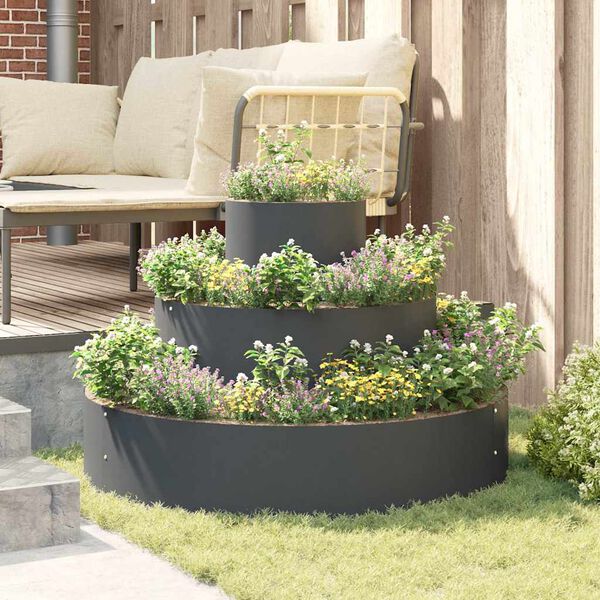 vidaXL Cache-pot de jardin Anthracite 90 x 90 x 20 cm