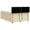 vidaXL Sommier &agrave; lattes de lit avec matelas Cr&egrave;me 140x190 cm Tissu