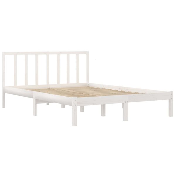 vidaXL Cadre de lit sans matelas blanc bois de pin massif 140x200 cm