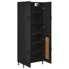 vidaXL Haut Armoire Ch&ecirc;ne noir 69,5 x 34 x 180 cm Bois d'ing&eacute;nierie