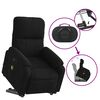 vidaXL Fauteuil inclinable de massage électrique noir tissu microfibre