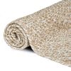 vidaXL Tapis de surface Carr&eacute; Naturel et Blanc 240 x 240 cm Jute