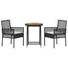 vidaXL Ensemble bistro de jardin 3 pcs Noir polyrotin