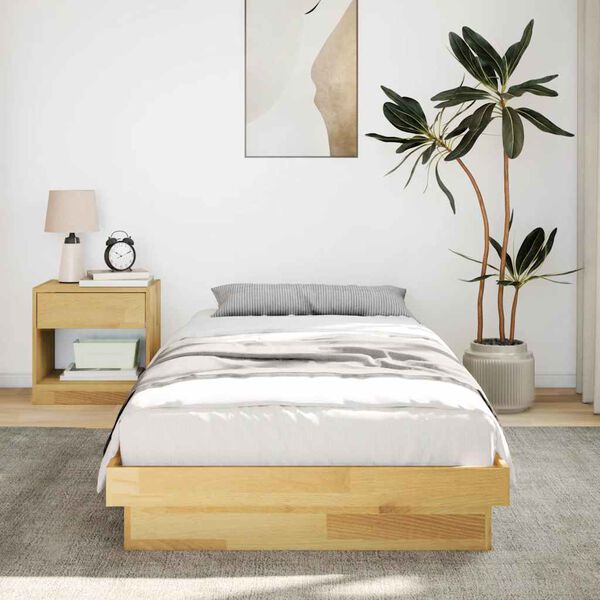 vidaXL Cadre de lit sans matelas 100x200 cm bois massif de ch&ecirc;ne