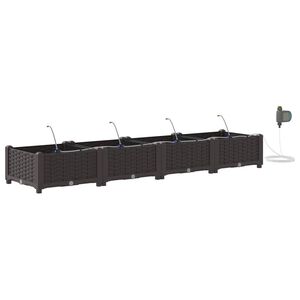 vidaXL Cache-pot de jardin 4 pc Marron 160 x 40 x 22 cm PP