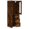 vidaXL Buffet haut Ch&ecirc;ne fum&eacute; 69,5x34x180 cm Bois d'ing&eacute;nierie
