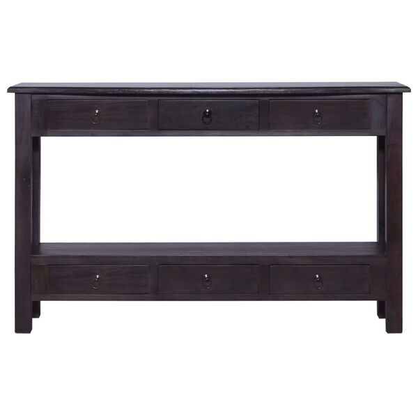 vidaXL Table console Caf&eacute; noir clair 120x30x75 cm Bois d'acajou solide