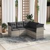 vidaXL Salon de jardin 5 pcs avec coussins gris clair r&eacute;sine tress&eacute;e