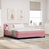 vidaXL Lit &agrave; ressort LED avec matelas Rose 180 x 200 cm Velours