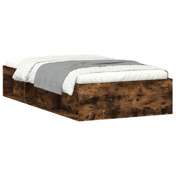 vidaXL Cadre de lit sans matelas chêne fumé 100x200 cm
