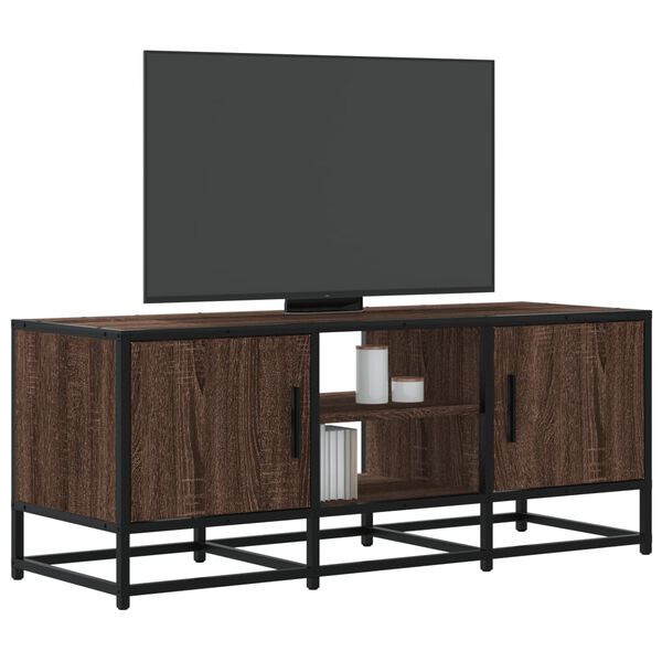 vidaXL Meuble TV chêne marron 100x35x41 cm bois d'ingénierie et métal
