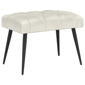 vidaXL Banc avec capitonnage bouton Cr&egrave;me 60 x 40 x 45 cm Velours