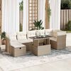 vidaXL Salon de jardin avec coussins 8 pcs beige r&eacute;sine tress&eacute;e