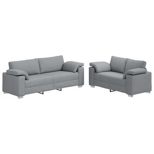 vidaXL Canap&eacute; 2 pcs Gris clair 219 x 80 x 82 cm tissu