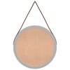 vidaXL Miroir mural avec sangle Argent&eacute; &Oslash; 35 cm