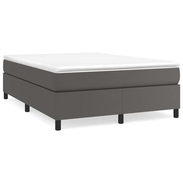 vidaXL Sommier &agrave; lattes de lit avec matelas Gris 160x200 cm Similicuir