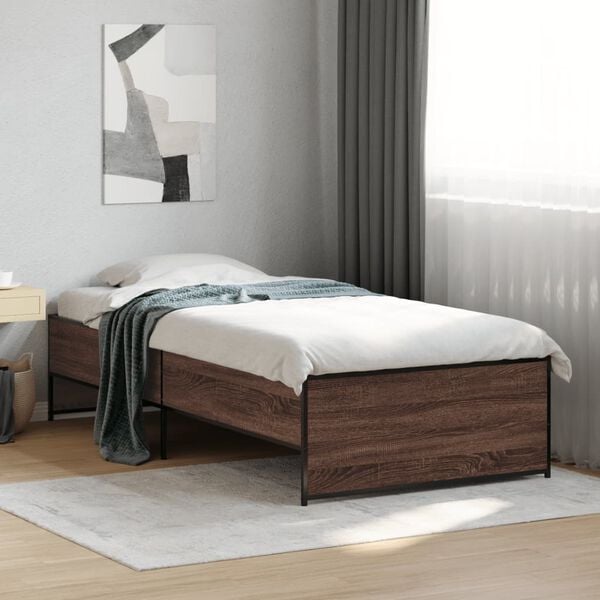 vidaXL Cadre de lit sans matelas ch&ecirc;ne marron 75x190 cm