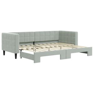 vidaXL Lit de jour avec gigogne sans matelas gris clair 80x200 cm