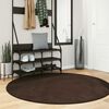 vidaXL Tapis de surface Rond HUARTE Marron &Oslash; 160 CM Polyester