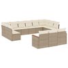 vidaXL Salon de jardin avec coussins 13 pcs beige r&eacute;sine tress&eacute;e