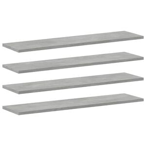vidaXL Panneaux de biblioth&egrave;que 4 pcs Gris b&eacute;ton 80x20x1,5cm Agglom&eacute;r&eacute;