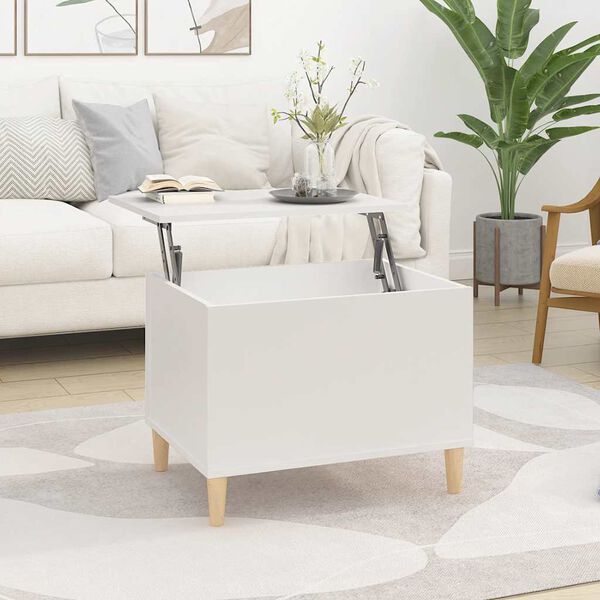 vidaXL Table basse Blanc 60x44,5x45 cm Bois d'ing&eacute;nierie