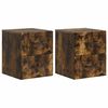 vidaXL Cabinet de chevet mural 2 pc Ch&ecirc;ne fum&eacute; 34,5 x 33 x 40 cm