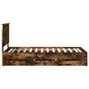 vidaXL Cadre de lit avec tiroir Ch&ecirc;ne fum&eacute; 90 x 200 cm Bois Ing&eacute;nierie