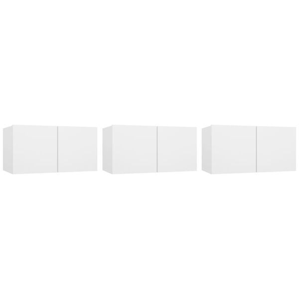 vidaXL Meubles TV suspendus 3 pcs Blanc 60x30x30 cm