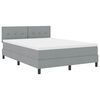 vidaXL Lit &agrave; ressorts avec matelas Gris clair 140 x 190 cm tissu