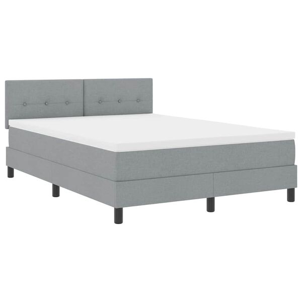 vidaXL Lit &agrave; ressorts avec matelas Gris clair 140 x 190 cm tissu