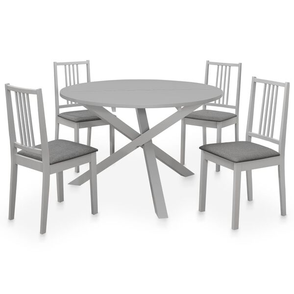 vidaXL Mobilier de salle &agrave; manger 5 pcs MDF Gris