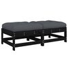 vidaXL Repose-pieds de jardin coussins lot de 2 noir bois pin massif