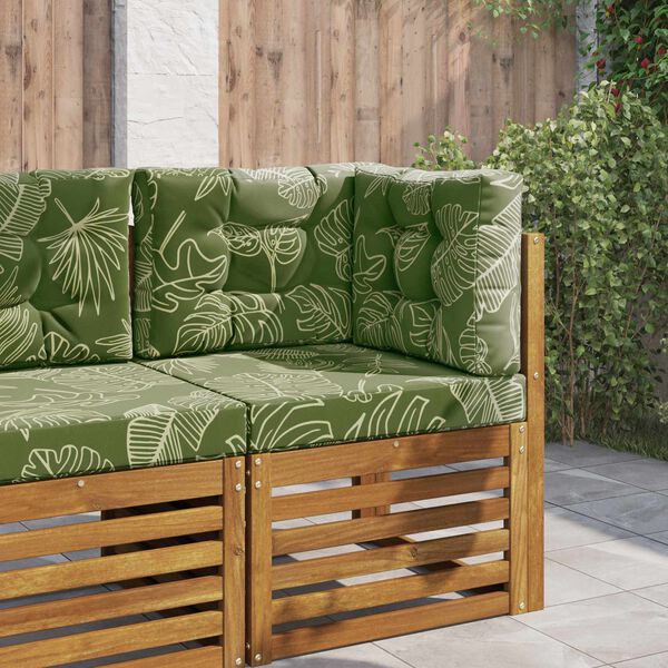 vidaXL Coussin de canap&eacute; d'ext&eacute;rieur 3 pcs Mod&egrave;le feuille Polyester