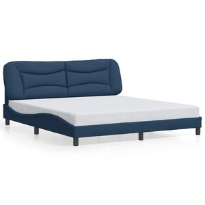 vidaXL Cadre de lit sans matelas Hvar bleu 180x200 cm tissu