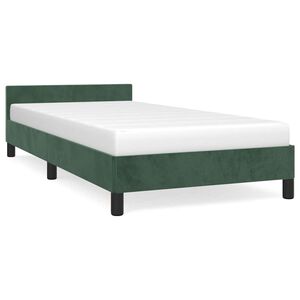 vidaXL Cadre de lit sans matelas vert fonc&eacute; 100x200 cm velours