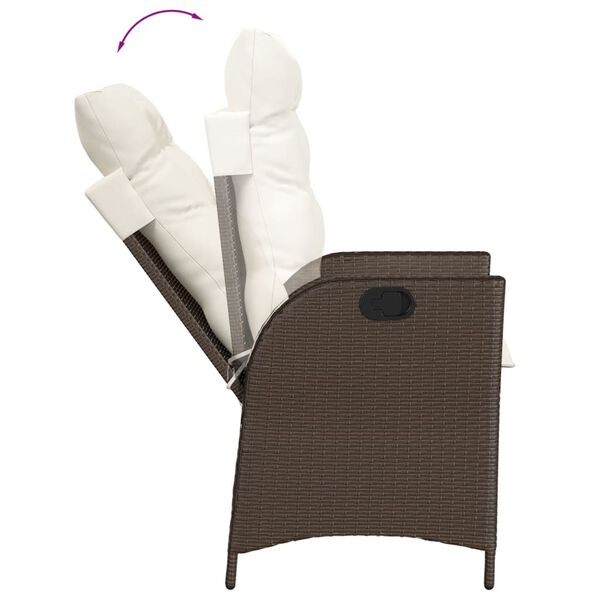vidaXL Ensemble &agrave; manger de jardin et coussins 9 pcs marron poly rotin