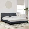 vidaXL Cadre de lit sans matelas gris fonc&eacute; 180x200 cm velours
