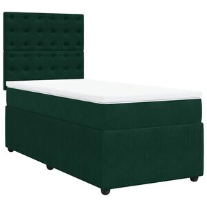 vidaXL Sommier &agrave; lattes de lit avec matelas Vert fonc&eacute; 90x200 cm