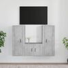 vidaXL Ensemble de meubles TV 3 pcs Gris b&eacute;ton Bois d'ing&eacute;nierie