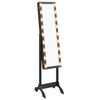 vidaXL Miroir sur pied blanc avec LED noir 34x37x146 cm