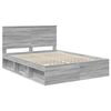 vidaXL Cadre de lit Gris Sonoma 150 x 200 cm Bois de pin massif